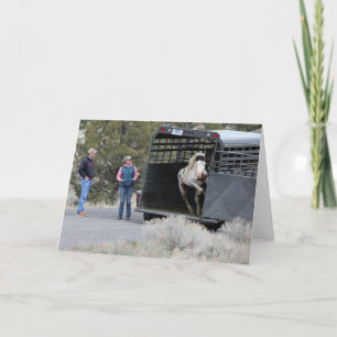 Shaman Jumping out of the Trailer Folded Note Card