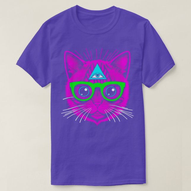 Shaman Kitty Pink Illuminati T-Shirt (Design Front)