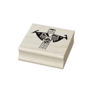 Shaman Petroglyph Design Rubber Stamp