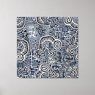 Shaman Peyote Ritual Mola Canvas Print