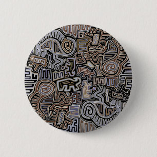 Shaman Peyote Serpent Ritual Spirits 6 Cm Round Badge