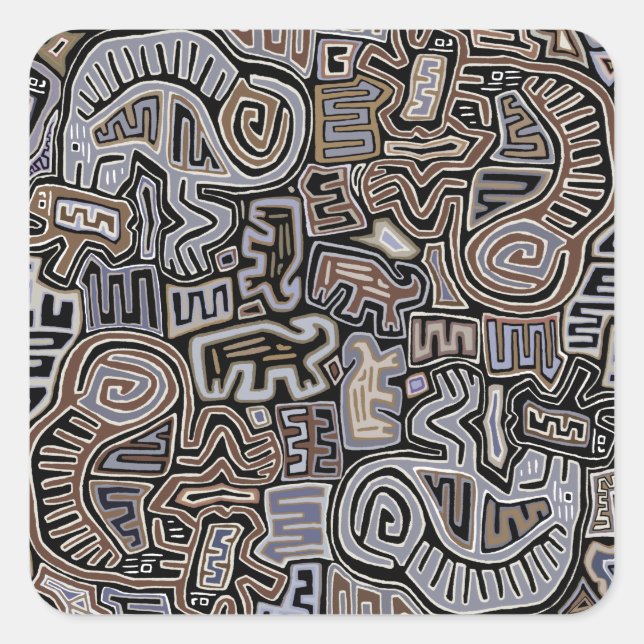 Shaman Peyote Serpent Ritual Spirits Square Sticker (Front)