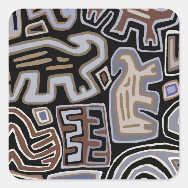 Shaman Peyote Serpent Ritual Spirits Square Sticker (Front)