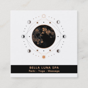 *~* Shaman Sacred Geometry Moon Phases Universe Square Business Card