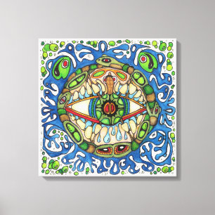 Shaman Spirit:  Blue Frog-Eye Shaman Medicine Canvas Print