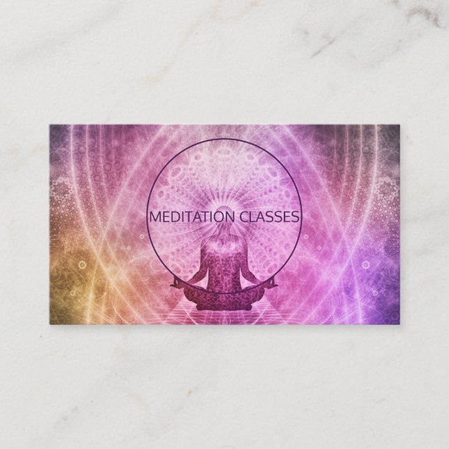 Shaman Surrounded By Light Meditation And Yoga Business Card (Front)