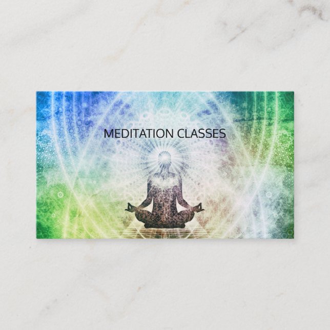 Shaman Surrounded By Light Meditation And Yoga Business Card (Front)
