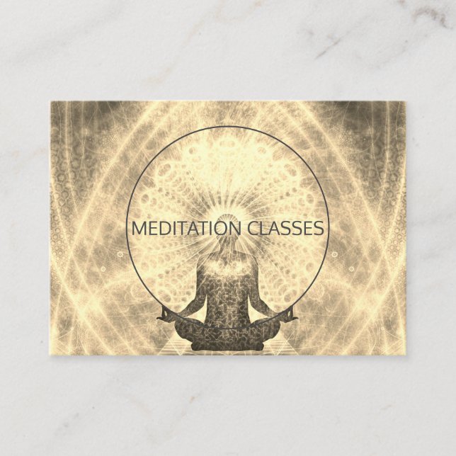 Shaman Surrounded By Light Meditation And Yoga Business Card (Front)