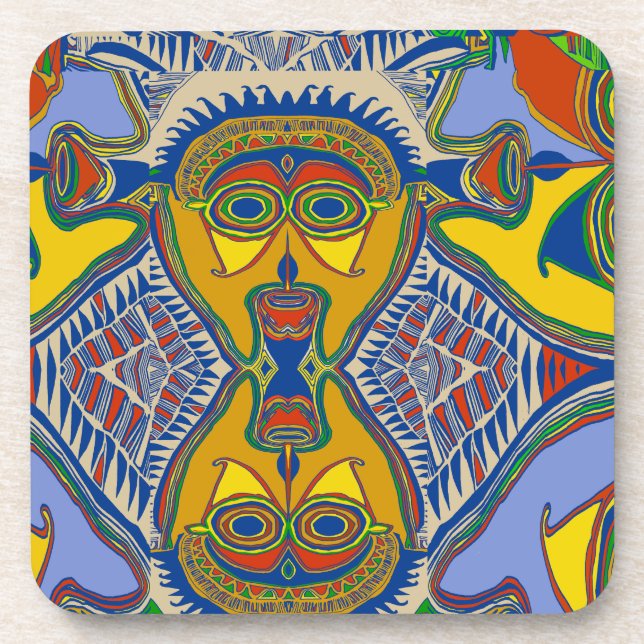 Shaman Tribal Mask Coaster (Front)