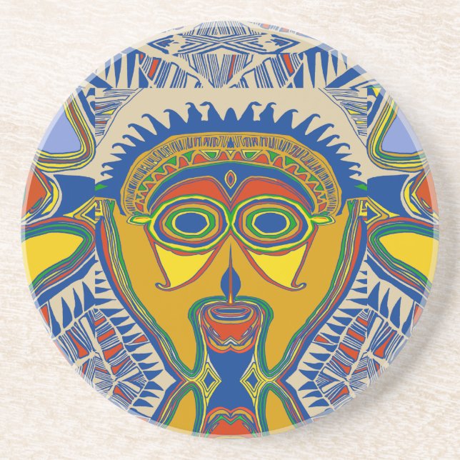 Shaman Tribal Mask Coaster (Front)
