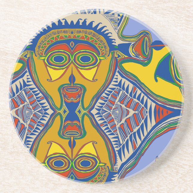 Shaman Tribal Mask Coaster (Front)