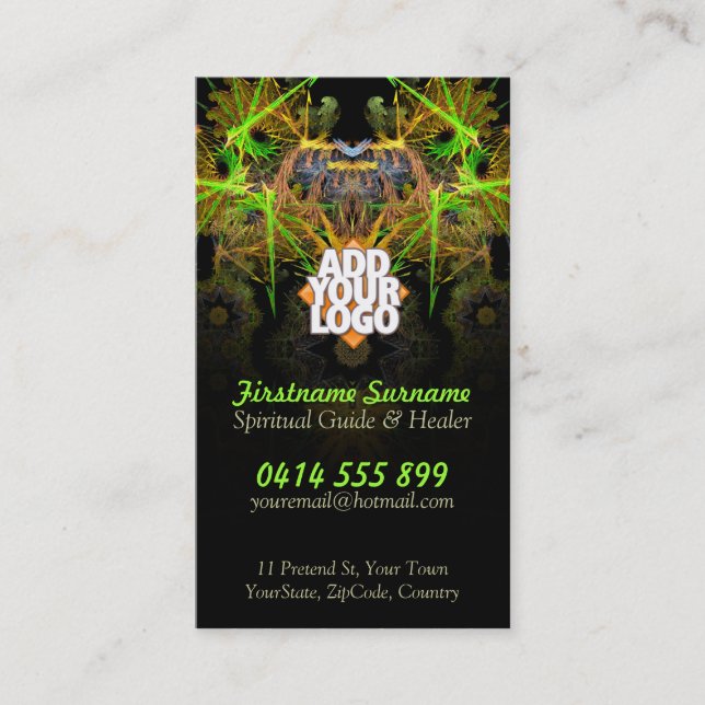 Shaman Warrior Fractal Artistry Business Cards (Front)