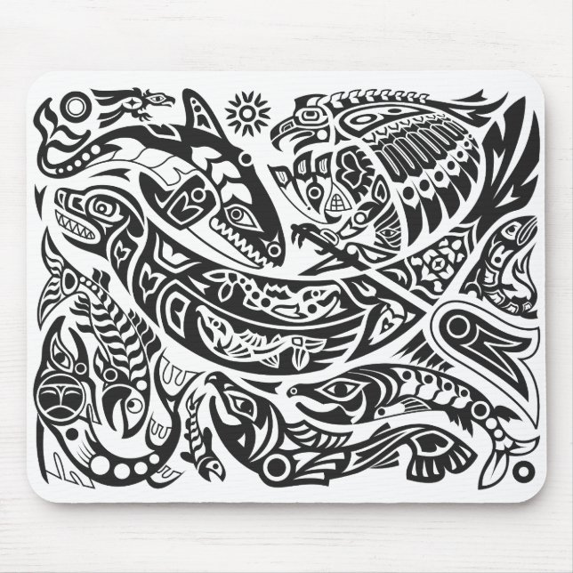 Shaman, Whale & Thunderbird Haida art Mouse Mat (Front)