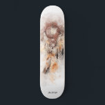 *~* Shamanic Sacred Dream Catcher Tribal Shaman Skateboard<br><div class="desc">* Western BOHO American Watercolor Abstract Dream Catcher Journey with lovely Feathers as a Shamanic symbol for a Native American Spiritual Healer or BOHEMIAM design. * . *** The colours are soft BROWN , TAN, BRONZE and COPPER .. This spirit based esoteric popular boho creative abstract modern dreamcatcher and feathers...</div>