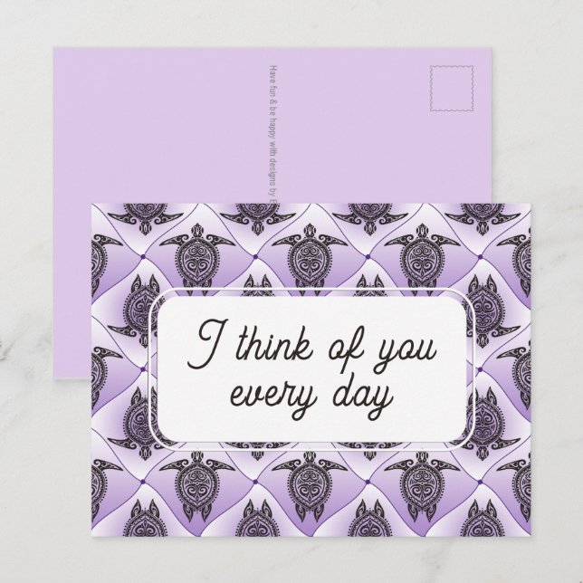Shamanic Sea TURTLE - Pattern 2 Postcard (Front/Back)
