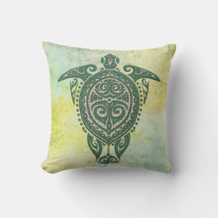 Shamanic Sea Turtle Symbol + your ideas Cushion