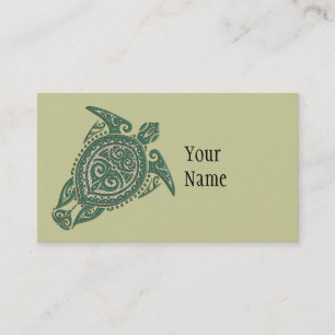 Shamanic Sea Turtle Symbol + your ideas & text Business Card