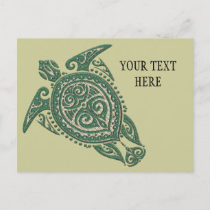 Shamanic Sea Turtle Symbol + your ideas & text Postcard