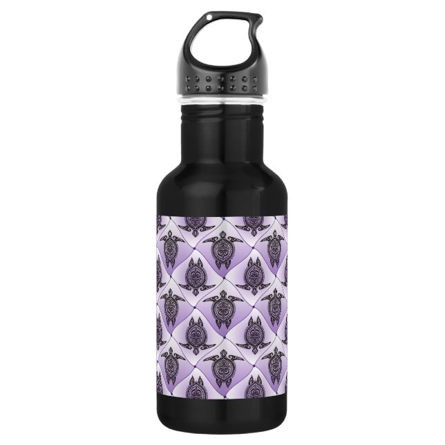 Shamanic Sea Turtles Pattern - violet 532 Ml Water Bottle (Front)