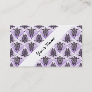 Shamanic Sea Turtles Pattern - violet Business Card