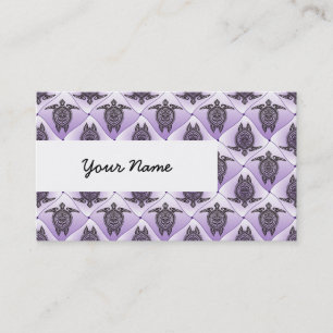 Shamanic Sea Turtles Pattern - violet Business Card