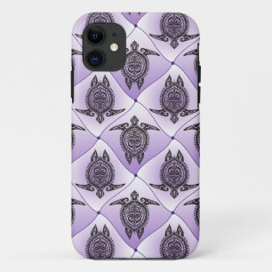 Shamanic Sea Turtles Pattern - violet iPhone 11 Case