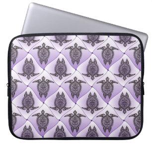 Shamanic Sea Turtles Pattern - violet Laptop Sleeve