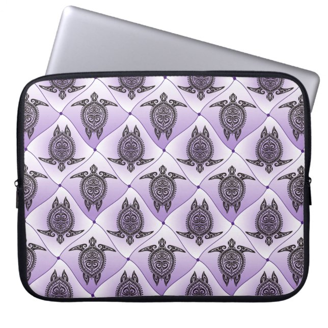 Shamanic Sea Turtles Pattern - violet Laptop Sleeve (Front)