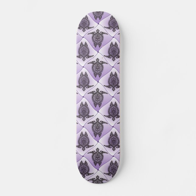 Shamanic Sea Turtles Pattern - violet Skateboard (Front)