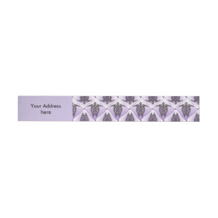 Shamanic Sea Turtles Pattern - violet Wraparound Address Label