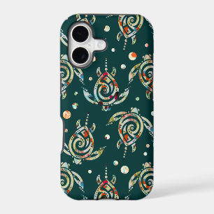 Shamanic Sea Turtles Pattern + your backgr. colour