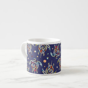 Shamanic Sea Turtles Pattern + your backgr. colour Espresso Cup