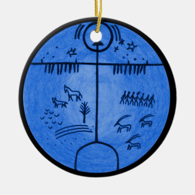 Shamanism Worlds Ceramic Tree Decoration (Front)