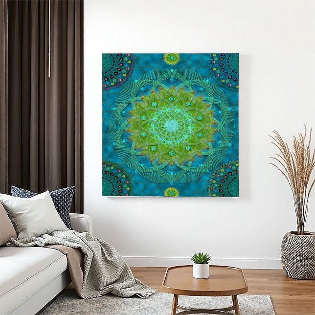 Shambala Tantric Nymphaea mandala art Canvas Print (Creator Uploaded)