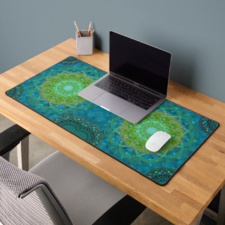 Shambala Tantric Nymphaea mandala art Desk Mat