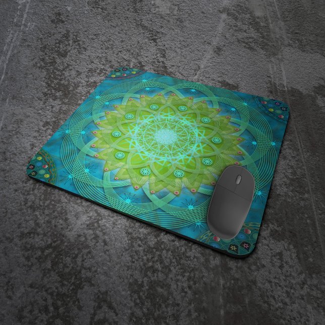 Shambala Tantric Nymphaea mandala art Mouse Mat (Creator Uploaded)