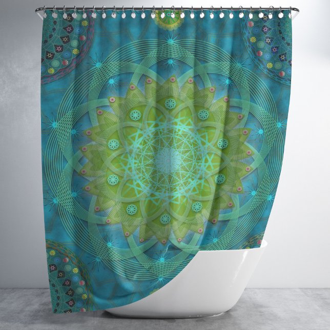 Shambala Tantric Nymphaea mandala art Shower Curtain (Creator Uploaded)