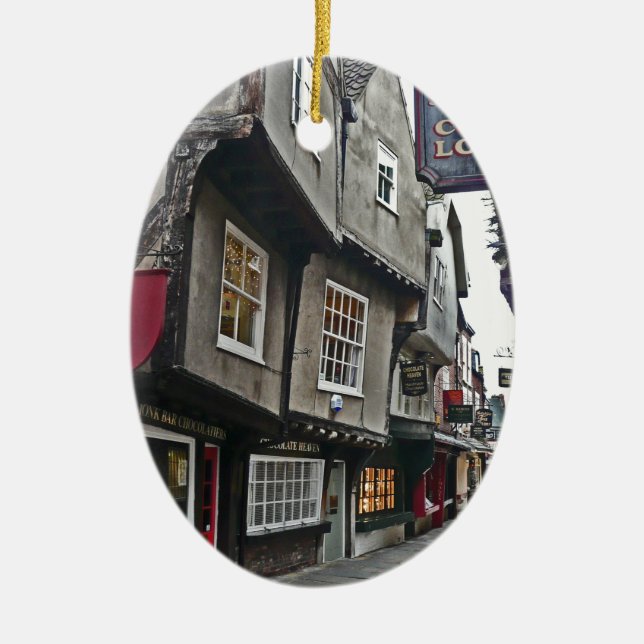 Shambles Street of York Ceramic Tree Decoration (Front)