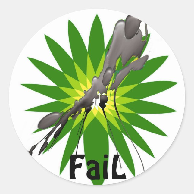 Shame on BP  FaiL Classic Round Sticker (Front)