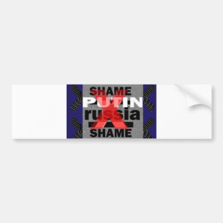 Shame PUTIN Russia Dictator Voilent ANTI-social D Bumper Sticker