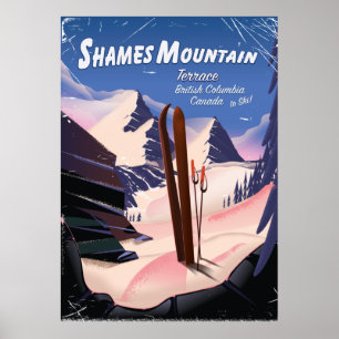 Shames Mountain Terrace British Columbia Ski Poster