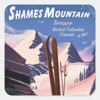 Shames Mountain Terrace British Columbia Ski Square Sticker