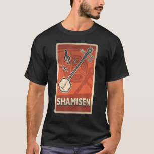 Shamisen Asian Retro Instrument For Musicians T-Shirt