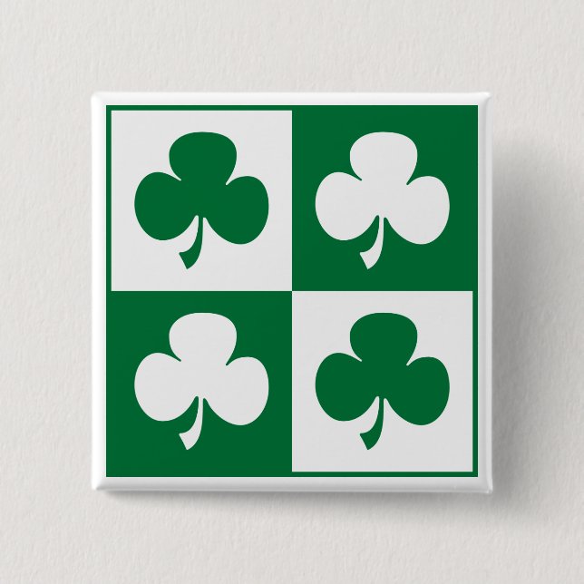 Shamrock 15 Cm Square Badge (Front)