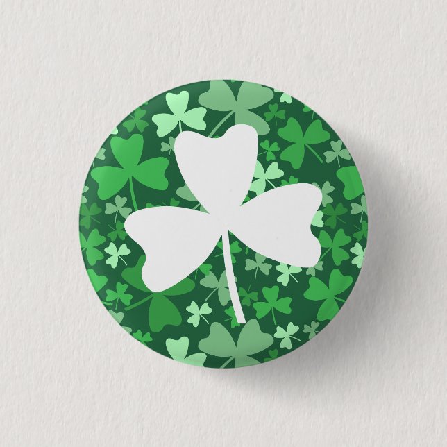 Shamrock 3 Cm Round Badge (Front)