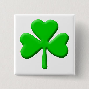 shamrock 3d 15 cm square badge