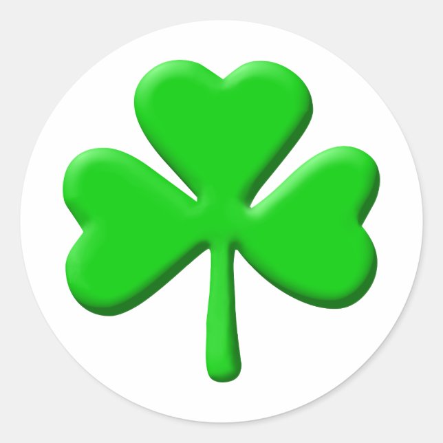 shamrock 3d classic round sticker (Front)