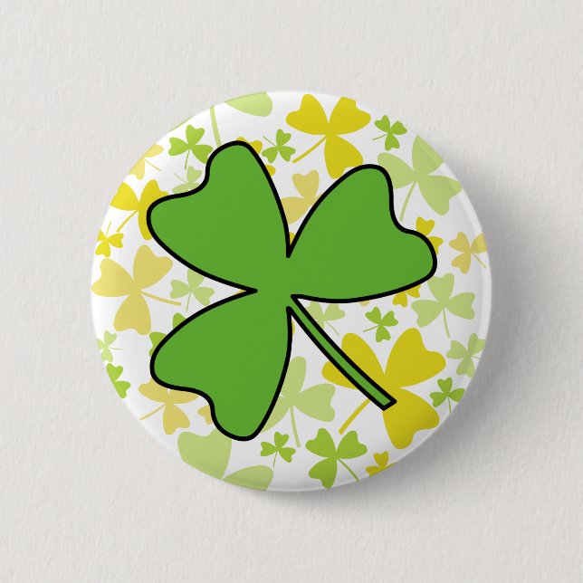 Shamrock 6 Cm Round Badge (Front)