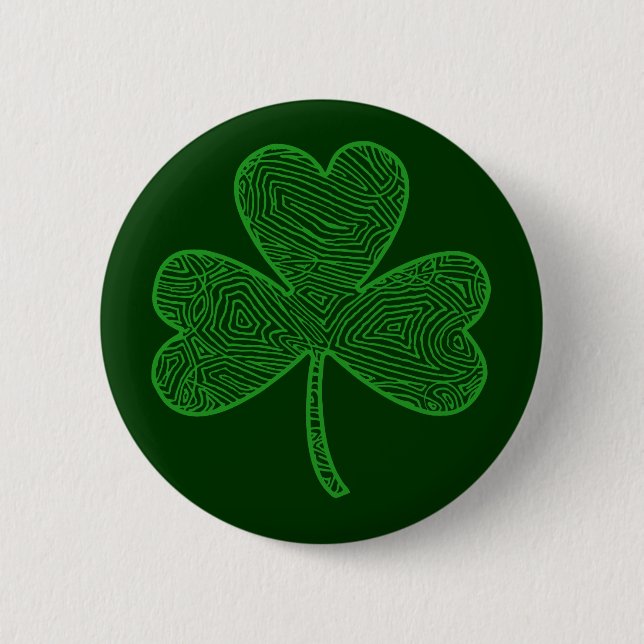 Shamrock 6 Cm Round Badge (Front)