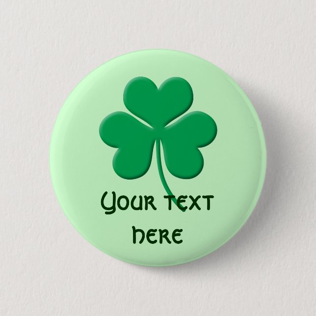 Shamrock 6 Cm Round Badge (Front)